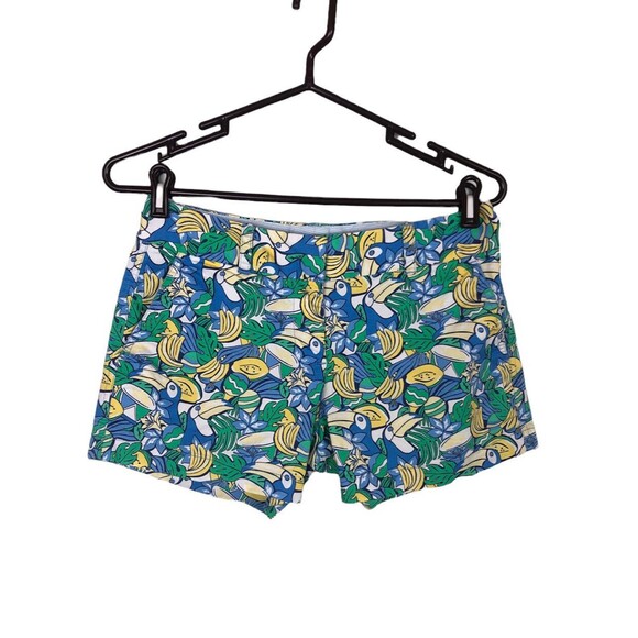 Vineyard Vines Toucan Print Banana Green Blue Chino Shorts Women's Size 0 - Picture 1 of 6